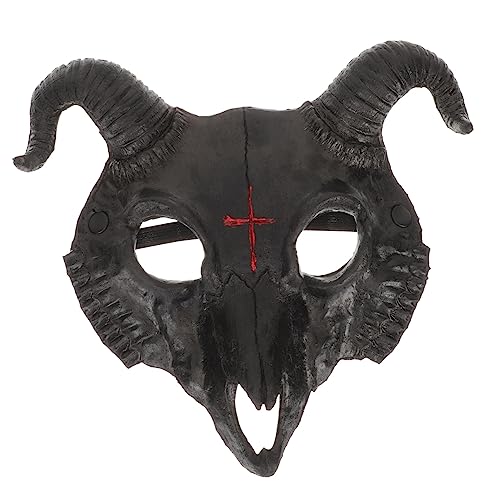 iplusmile Goat Mask Halloween Tiermaske aus PU Komfortabel und Hautfreundlich Mittelgroß Passend für Erwachsene für Kostümparty Festival und Gruselige Verkleidung von iplusmile
