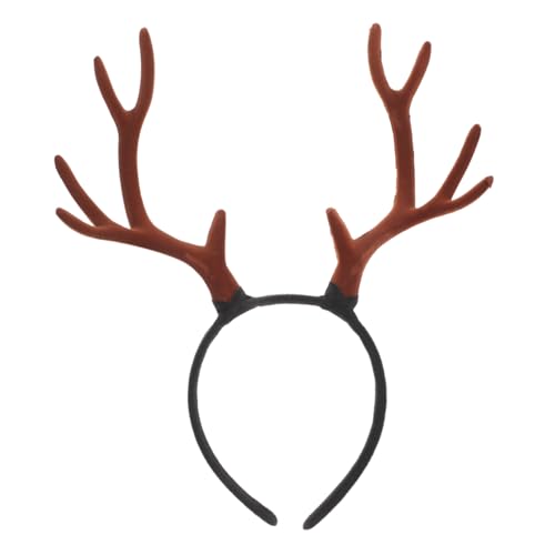 iplusmile Großes Weihnachts Rentier Geweih Stirnband aus Weichem Flockiertem Material Verstellbar für Damen für Weihnachtsfeiern Karneval Halloween und Kostümpartys von iplusmile