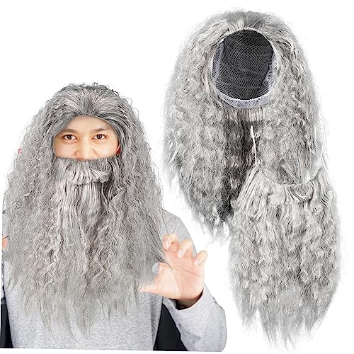 iplusmile Halloween Cosplay Perücke Set Graue Perücke Kostümzubehör für Fasching Partys Komfortabel Langlebig Material iplusmile Halloween Cosplay Perücke Set Graue Perücke Kostümzubehör für Fasching Partys Komfortabel Langlebig Material von iplusmile