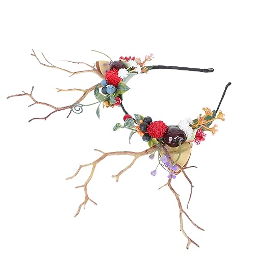 iplusmile Halloween Haarreif Geweih mit Beeren und Leichter Kopfschmuck für Karneval Kostüm und Party Geeignet für Halloween Cosplay und Festliche Anlässe von iplusmile