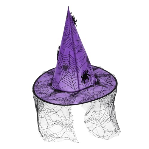 iplusmile Halloween Hexenhut für Damen Eleganter Cosplay Hut aus Stabilem Material mit Rüschen Halloween Partys und Thematische Rollenspiele Wiederverwendbare Dekoration von iplusmile