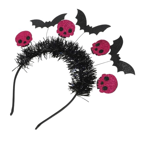 iplusmile Halloween Schädel Stirnband mit Fledermaus und Spinnenmotiv Komfortabler Kopfschmuck für Kostümparty Vielseitiges Halloween Accessoire für Party Cosplay und Themenveranstaltungen von iplusmile