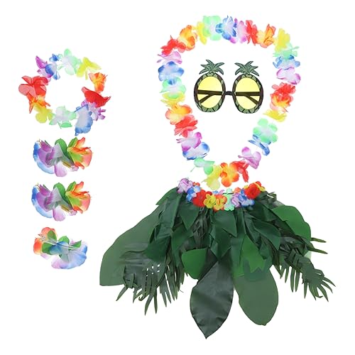iplusmile Hawaii Party Kostüm Tropischer Luau Leaf Rock mit Blütenhaarreif Halskette Armbänder Teilig für Damen Strand iplusmile Hawaii Party Kostüm Tropischer Luau Leaf Rock mit Blütenhaarreif Halskette Armbänder Teilig für Damen Strand von iplusmile