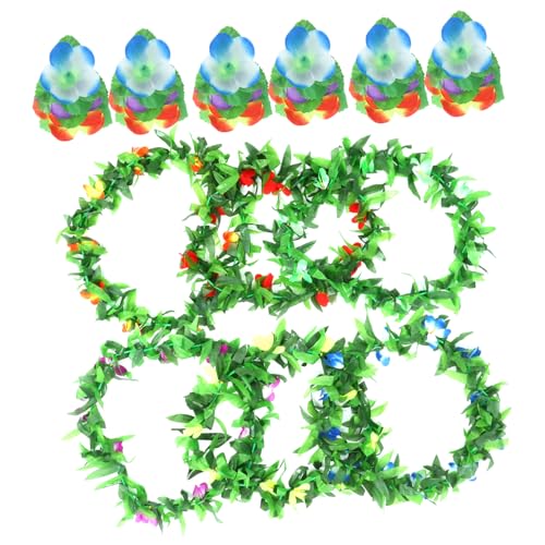 iplusmile Hawaiian Party Set Blumenkranz Haarspangen und Leis für Luau Partydekoration Tragbare Haaraccessoires für Hawaii Themenfeiern von iplusmile