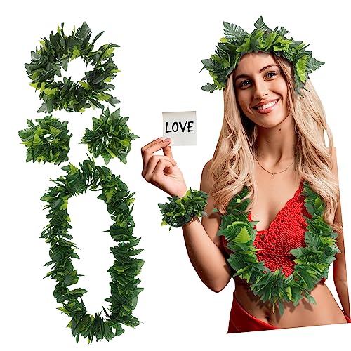 iplusmile Hawaiian Party Set Teilig Grün Künstliche Stirnband Halskette Armbänder Luau Kostüm Zubehör für Strand Feier iplusmile Hawaiian Party Set Teilig Grün Künstliche Stirnband Halskette Armbänder Luau Kostüm Zubehör für Strand Feier von iplusmile