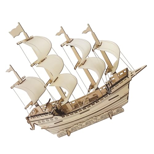 iplusmile Holzpuzzle Segelboot Modell DIY Holzschiff Bausatz für Erwachsene Handgefertigtes Holzpuzzle zur Dekoration von Schreibtisch und Regal Kreatives für Konzentration und Entspannung von iplusmile