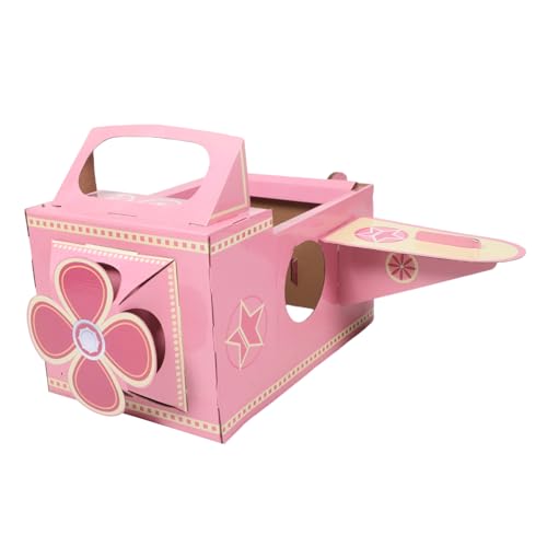 iplusmile Kinderflugzeugkarton Kinderkostüm aus Pappe tragbares Flugzeugkostümspielzeug DIY tragbares Flugzeug aus Pappe Spielzeugflugzeuge Kinderspielzeugflugzeug Flugzeugkinder Papier Rosa von iplusmile