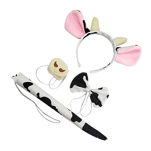iplusmile Kuh Kostüm Set mit Kuhkopf Stirnband und Halloween Kostüm Zubehör für Kindergarten Leichtes Realistisches Kuh Headpiece für Geburtstags und Party Cosplay von iplusmile