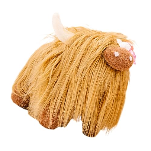 iplusmile Kuscheliges Highland Cow Plüschtier aus Weichem Plüsch Niedliche Cartoon Kuh Puppe Liebevolles Stofftier für Dekoration Realistisches Detailliertes Kuscheltier von iplusmile