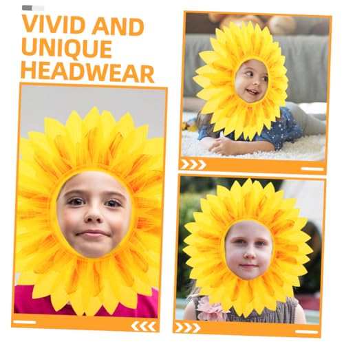 iplusmile Lustiges Sonnenblumen Kopfbedeckung Gelb Karneval Kostüm Zubehör für Sportfest Themenparty und Fasching Auffälliges Sonnenblumen Hauptdekor für Tanz und Rollenspiel von iplusmile