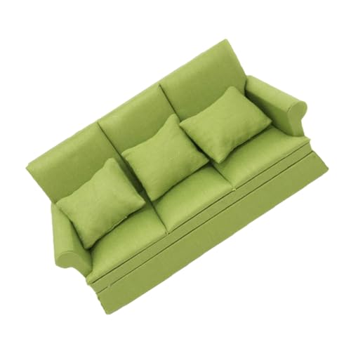 iplusmile Maßstab Langlebige Birkenholz Couch mit Kissen Puppenhaus Möbel Zubehör Detailreiche Miniaturmöbel für Puppenhaus Dekoration von iplusmile