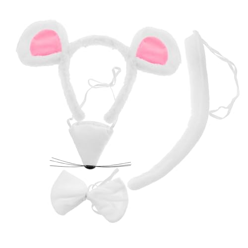 iplusmile Mauskostüm Set mit Verstellbarem Haarreifen Weißem Mäuseohr Stirnband und Tierisches Halloween Partyzubehör für Erwachsene Geeignet für Kostümfeste und Cosplay von iplusmile