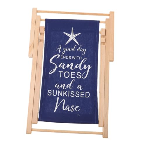 iplusmile Mediterrane Holz Strandstuhl Dekoration Groß mit Blauem Streifen und Seestern Kunstvolle Dekofigur für Kinderzimmer Hochzeit Vielseitige Wohnaccessoire von iplusmile