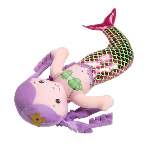 iplusmile Meerjungfrau-Kissen Meerjungfrau Puppe Kleine Meerjungfrau-Babysachen Meerjungfrau Stofftier Meerjungfrau Plüschpuppen Meerjungfrau Babypuppe PP Baumwolle Violett von iplusmile