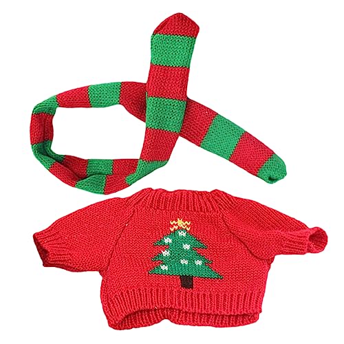 iplusmile Mini Puppenpullover und Abnehmbarer Verschleißfester Puppenschal Dekorative Herbst Winter Puppenkleidung für Kleine Puppen Geeignet für Puppenhaus und von iplusmile