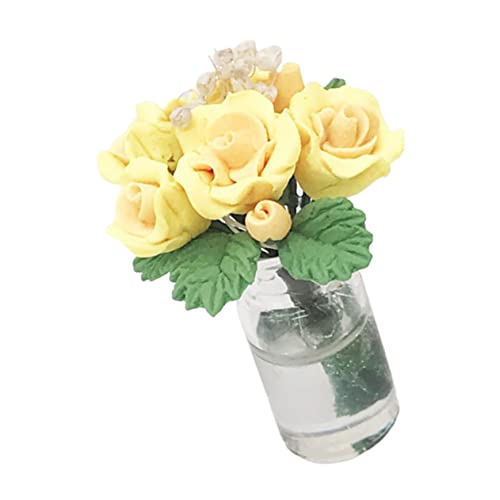 iplusmile Mini Topf Dekoration für Puppenhaus für Miniaturgärten Realistisches Blumenzubehör Gelbe Rosenpflanze Sicheres und Langlebiges Material iplusmile Mini Topf Dekoration für Puppenhaus für Miniaturgärten Realistisches Blumenzubehör Gelbe Rosenpflanze Sicheres und Langlebiges Material von iplusmile
