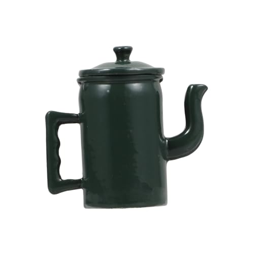 iplusmile Miniatur Puppenhaus Kaffeemaschine aus Aluminiumlegierung Realistische Mini Wasserkanne mit Deckel Grün Langlebig und Dekorativ für Puppenhaus Zubehör von iplusmile