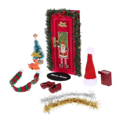 iplusmile Miniatur Puppenhaus Tür Weihnachtsdeko DIY Zubehör für Puppenhaus Szenen Wohnzimmer Küche Vielseitig Kombinierbar Bjd Modell Weihnachtsatmosphäre für Sammler von iplusmile