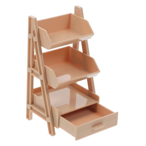 iplusmile Miniatur Stöckiges Kunststoff Regal für Puppenhaus Stabiles Mini Bücherregal Vielseitig Nutzbar für Puppenhaus Kinderzimmer und Miniaturlandschaften Kreatives Design Helles von iplusmile
