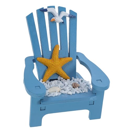iplusmile Miniatur Strandliegestuhl Deko Blau Nautischer Micro Landscape Stuhl für Puppenhaus Realistisches Modell für Küsten und Meer Dekoration Leichtes Mini Beach Chair Accessoire von iplusmile