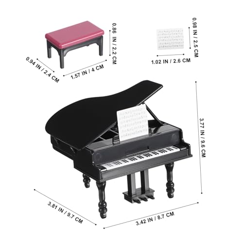 iplusmile Miniaturpiano mit Hocker Puppenhaus Dekoration Mini Möbelset für Puppenhaus Zimmer Musik Atmosphäre Robust und Kompakt für Miniaturlandschaften und Wohnraumgestaltung von iplusmile
