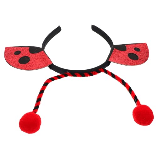iplusmile Niedlicher Marienkäfer Haarreif Party Kopfschmuck mit Glitzer Plüsch Weicher Vielseitiger Stirnband für Damen und Accessoire für Karneval Halloween und Fotoshootings von iplusmile