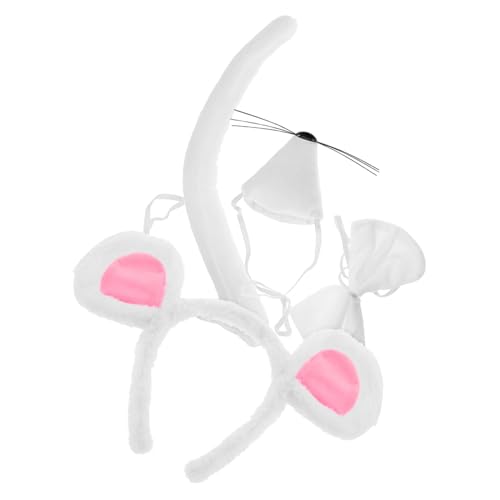 iplusmile Niedliches Kostüm Set mit Flauschigen Ohren Verstellbarem Haarreif Passender Fliege und Langer Vielseitig für Halloween Karneval Kinderpartys und Verkleidungen von iplusmile