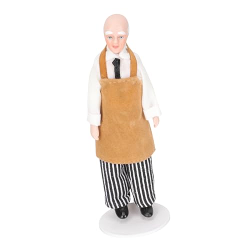 iplusmile Personenmodell Miniaturen Miniatur-Porzellanpuppenkoch Leute aus dem Puppenhaus Puppenhauskoch bemalte Figuren simulierte Menschenfiguren Modell Figur Stoff von iplusmile