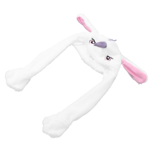 iplusmile Plüsch Einhorn Mütze mit Beweglichen Ohren Lustiger Kostümhut für Mädchen Party Accessoire Niedliche Cartoon Tierhaube Weiß Einzelverpackt von iplusmile