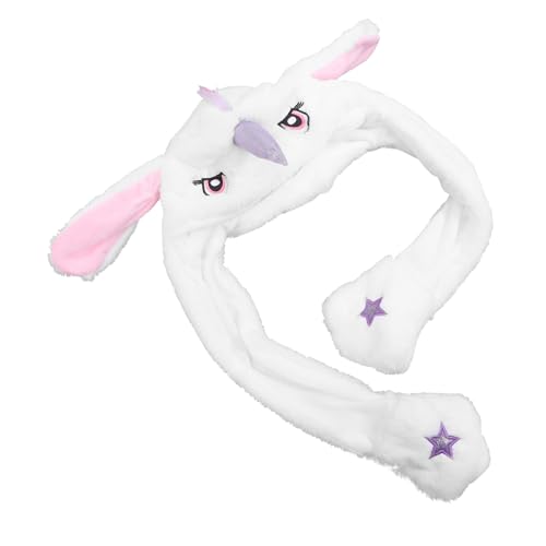 iplusmile Plüsch Einhorn Mütze mit Beweglichen Ohren Weicher Party Hut für Frauen und Mädchen Niedliches Cartoon Kostüm Kuscheliger Einhornhut für Festliche Foto Requisiten von iplusmile