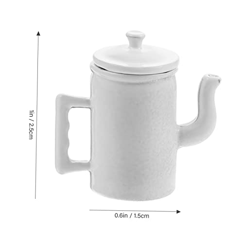 iplusmile Puppenhaus Küche Miniatur Kaffeekanne mit Deckel und Griff Weiße Miniatur Möbel Dekoration für Puppenhäuser und Dioramen von iplusmile