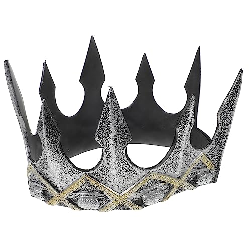 iplusmile Retro Crown Requisiten Männliche Krone Stirnband Party Kopfschmuck Stirnband Kopfschmuck Festivalstirnband Party-stirnbänder Kronenkopfschmuck Glänzendes Kronen-stirnband Pu Silber von iplusmile