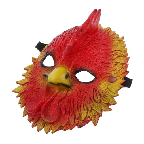 iplusmile Rooster Cosplay Maske Halloween Tierkopfmaske Leichtes Material Komfortable Partyverkleidung für Karneval und Kostümbälle von iplusmile