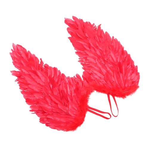 iplusmile Rote Engelsfedern Flügel Kostüm Requisite Deko Party Zubehör für Fasching und Weihnachtsfeier von iplusmile