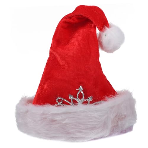 iplusmile Rote Weihnachtsmütze aus Plüsch Weihnachtsmannmütze Warmes Cosplay Weihnachtshut Unisex für Weihnachtsfeier Dekoration und Festliche von iplusmile