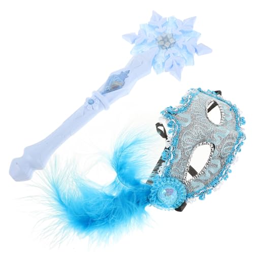 iplusmile Schnee Zauberstab Zubehör Cosplay Mädchen Prinzessin Schneeflockenstab Zum Leuchten Bringen Party Weihnachten Schneeflocke Zauberstab Schneeflockengeschenke Goldstab Blau Plastik von iplusmile