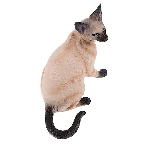 iplusmile Simuliertes Katzenmodell kleine Katzenfiguren Plüsch Desktop -Kätzchendekoration Realistische Tierfigur groß realistische Katzenfigur Katzenfiguren Wohnkultur falsche Katze Plastik von iplusmile