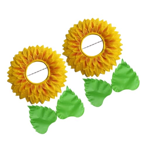 iplusmile Sonnenblumen Kopfschmuck für Grünem Handschuh Lustiges Blumenkostüm Stirnband für Bühnenauftritte Karneval Kinderfest von iplusmile