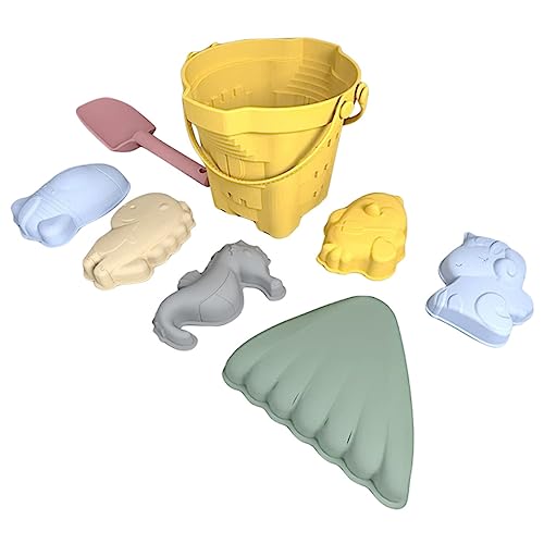 iplusmile Strandsandspielzeug Teilig Silikon Sandspielzeug Eimer Schaufel Förmchen Tragbar Leicht Sommer Strandspielzeug für Jungen Mädchen Outdoor Sandkasten Spielsand von iplusmile