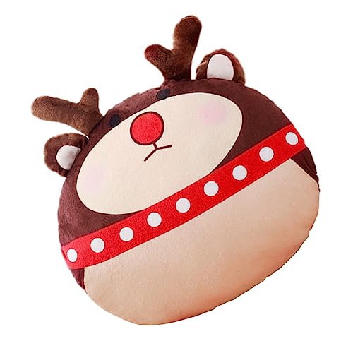 iplusmile Weiches Plüsch Wurfkissen mit Handwärmer Funktion Cartoon Elch Design Kuscheltier für Winter und Weihnachtszeit von iplusmile