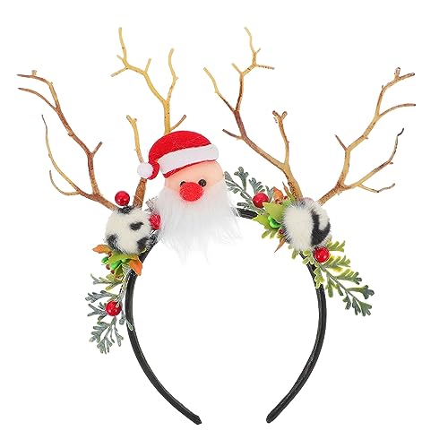 iplusmile Weihnachtliches Geweih Haarband aus Langlebigem Material Festlicher Kopfputz mit Weihnachtsbaumzweigen Robustes Cosplay Accessoire für Damen und Mädchen Handgefertigt für von iplusmile