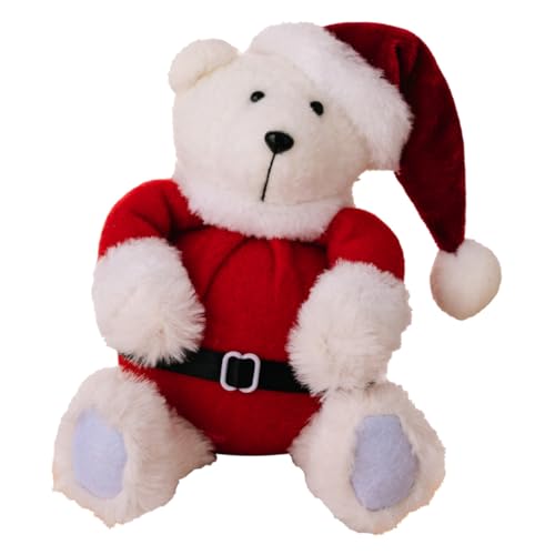 iplusmile Weihnachtsbärenpuppe Süßes Stofftier entzückender Stoffbär Weihnachten ausgestopfter Bär süße Bärenpuppe Stofftier Bär Weihnachtsfeier gefallen Kuscheltiere Bär tragen Plüsch von iplusmile