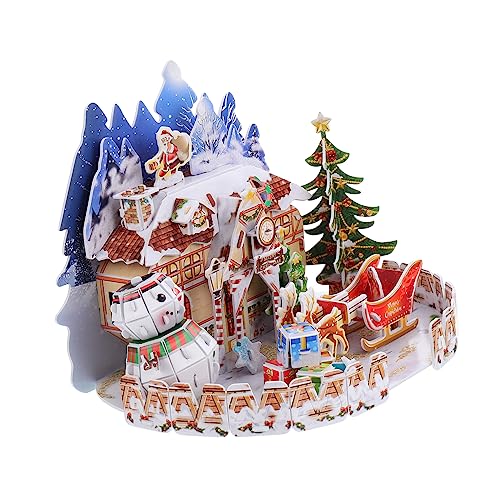 iplusmile Weihnachtsbausteine Ab Jahre DIY Puzzle Haus Bausatz mit Detailreichen Robustes Baumaterial Fördert Kreativität und Geduld Festliche Dekoration von iplusmile