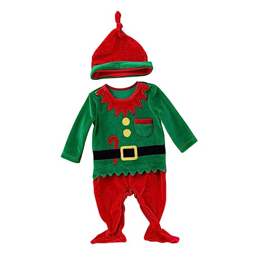 iplusmile Weihnachtskostüm Jumpsuit aus Hautfreundlichem Material Süßer Grüner Weihnachtsmann Einteiler mit Mütze Geeignet für Fotos Party und iplusmile Weihnachtskostüm Jumpsuit aus Hautfreundlichem Material Süßer Grüner Weihnachtsmann Einteiler mit Mütze Geeignet für Fotos Party und von iplusmile