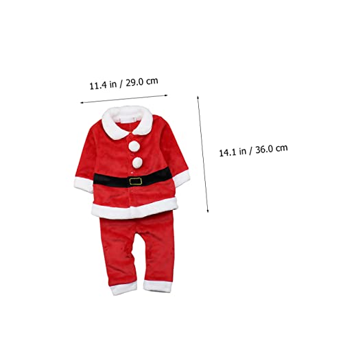 iplusmile Weihnachtsmann Kostüm Teilig mit Mantel Hose und Mütze Weiches Winterkostüm für Jungen und Mädchen Festliche Weihnachtskleidung für Kostümpartys und Bühnenauftritte von iplusmile