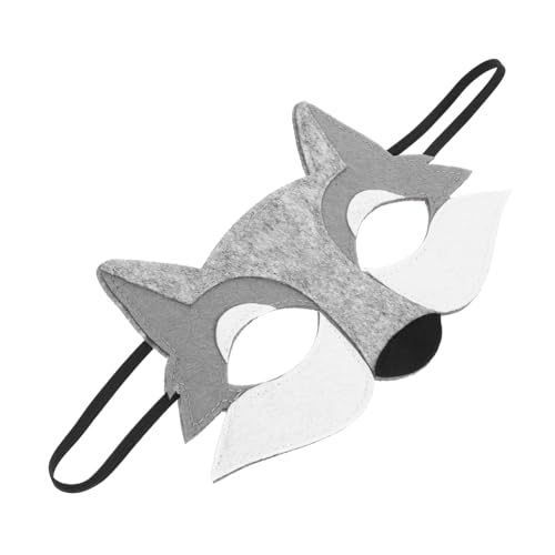 iplusmile Wolf Kopfmaske aus Filz für Karneval Halloween Kostüm Einstellbare Leicht und Bequem Realistische Tiermaske für Party und Cosplay Zubehör von iplusmile