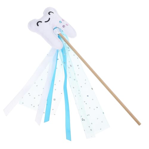 iplusmile Zahnförmiger Feenstab mit Blauem Band Einzigartiges Party und Cosplay Accessoire für Leichte Handhabung Vielseitig für Kostüm Aufführung und Feiern Zauberhaftes von iplusmile