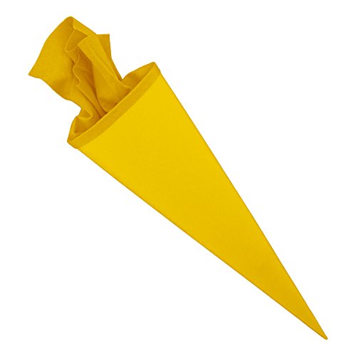 itenga Bastelschultüte 70cm rund Schultütenrohling mit Filzverschluss (Gelb mit Filzverschluss) von itenga