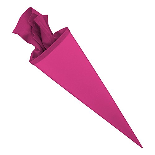 itenga Bastelschultüte 70cm rund Schultütenrohling mit Filzverschluss (Pink mit Filzverschluss) von itenga