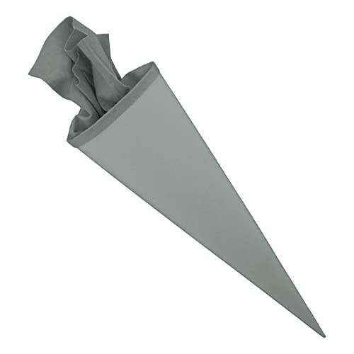 Bastelschultüte Schultütenrohling Zuckertüte Schultüte 70cm rund mit und ohne Filzverschluss (Grau mit Filzverschluss) von itenga